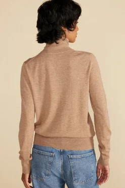 Sweaters & Cardigans|Clearance^Amour Vert Carrie Turtleneck Cashmere Sweater CafeAuLaitBeige