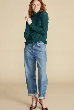 Tops^Amour Vert Chaney Diamond Pointelle Top ForestGreen