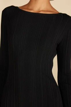 Dresses|Clearance^Amour Vert Chantae Ribbed Boatneck Dress Black