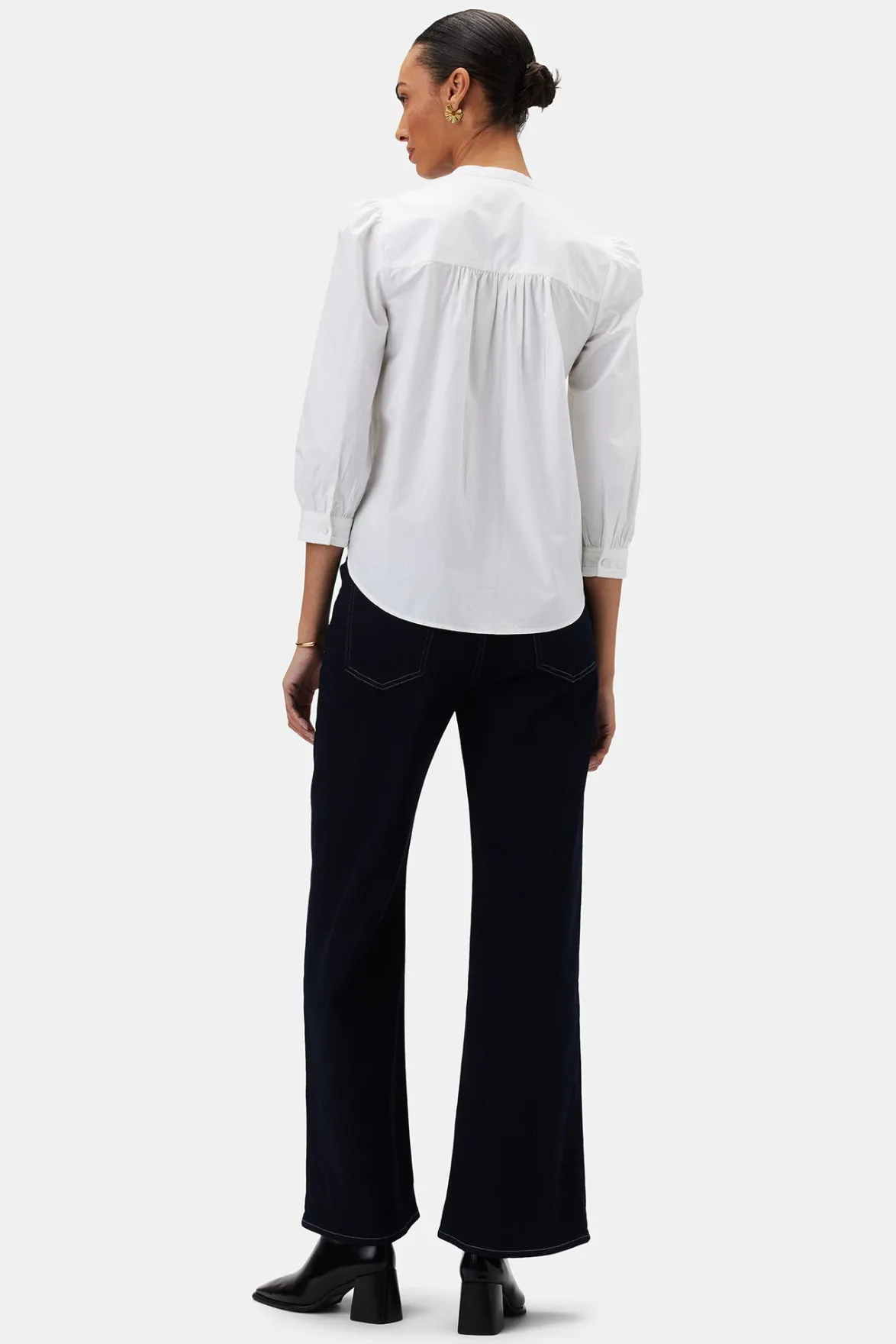 Tops|Clearance^Amour Vert Charlotte Organic Cotton Poplin Blouse White