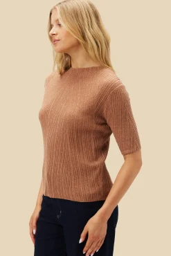Tops|Clearance^Amour Vert Claire Mock Neck Sweater Tan