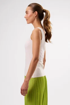 Tops|Clearance^Amour Vert Clarisse Silk Knit Tank Ivory