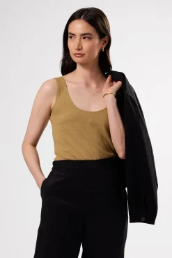 Tops|Clearance^Amour Vert Clarisse Silk Knit Tank Elm