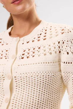 Sweaters & Cardigans|Clearance^Amour Vert Crochet Cardigan Ivory