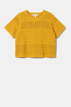 Tops|Clearance^Amour Vert Crochet T Shirt SoleilYellow