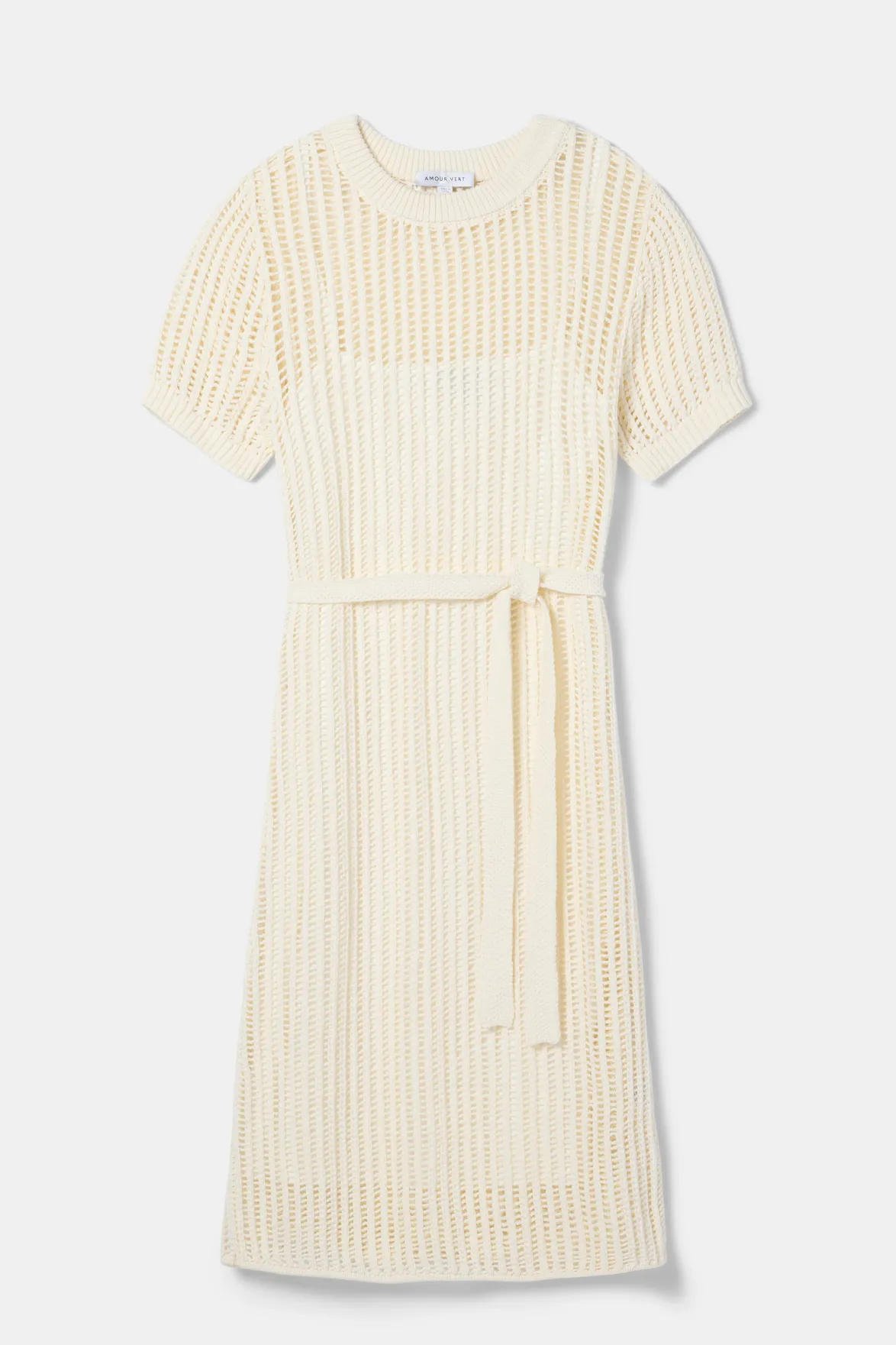 Dresses|Clearance^Amour Vert Crochet T Shirt Dress Ivory