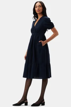 Dresses|Clearance^Amour Vert Danielle Cotton Linen Dress NavyBlue