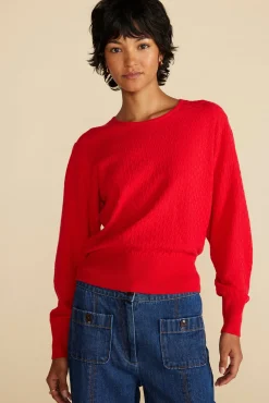 Sweaters & Cardigans^Amour Vert Daphne Novelty Stitch Sweater Red