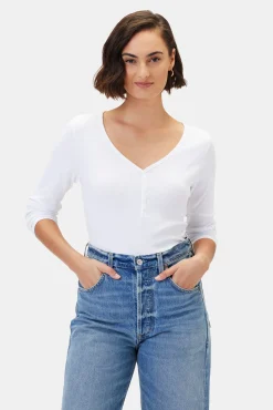 Tops|Tees^Amour Vert Deacon Baby Rib Tee White