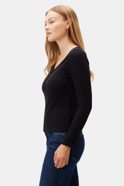 Tops|Tees^Amour Vert Deacon Baby Rib Tee Black