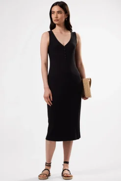Dresses|Clearance^Amour Vert Deacon Organic Cotton Modal Rib Dress Black