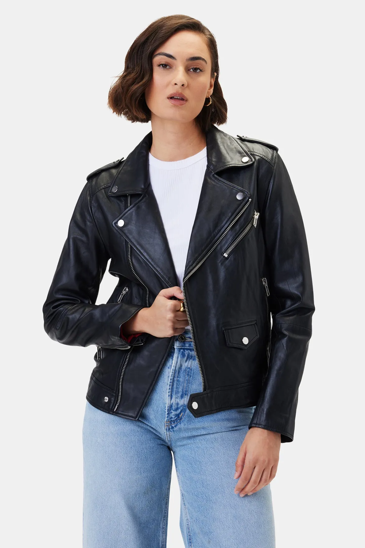Jackets & Outerwear^Amour Vert Deadwood River Leather Jacket Black