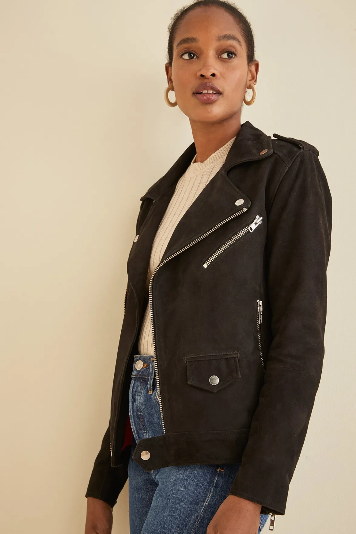 Clearance^Amour Vert Deadwood River Suede Jacket Black
