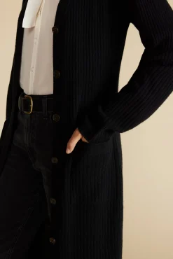 Sweaters & Cardigans^Amour Vert Dion Long V Neck Cardigan LicoriceBlack