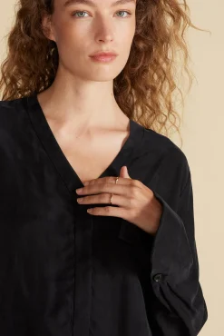 Blouses & Shirts|Tops^Amour Vert Dree Cupro V Neck Blouse Black