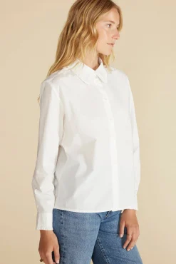 Blouses & Shirts|Tops^Amour Vert Edelie Ruffled Poplin Shirt White