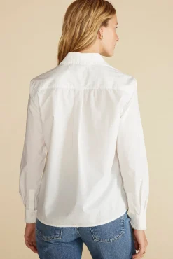 Blouses & Shirts|Tops^Amour Vert Edelie Ruffled Poplin Shirt White