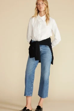 Blouses & Shirts|Tops^Amour Vert Edelie Ruffled Poplin Shirt White