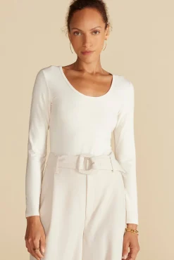 Tops|Clearance^Amour Vert Elea Bamboo Knit Bodysuit Ivory
