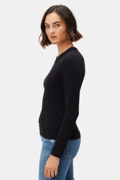 Tops|Tees^Amour Vert Eleanor Long Sleeve Baby Rib Tee Black