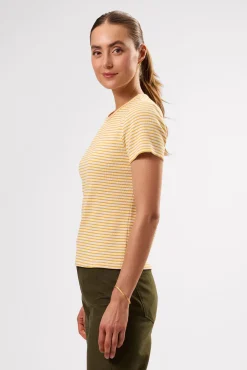 Tops|Tees^Amour Vert Eleanor Organic Cotton Modal Rib Tee CannesStripeNaturalSoleilYellow