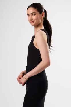 Tops|Clearance^Amour Vert Elea Organic Cotton Modal Rib Bodysuit Black