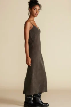 Dresses^Amour Vert Eloise Cupro Slip Dress OliveGreen