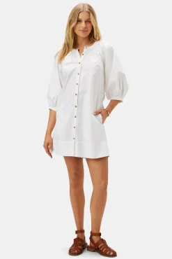 Dresses|Clearance^Amour Vert Esther Organic Cotton Poplin Dress White