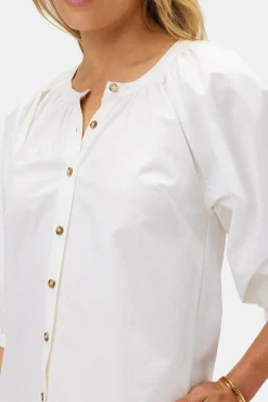 Dresses|Clearance^Amour Vert Esther Organic Cotton Poplin Dress White