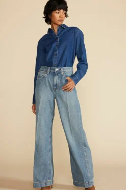 Pants|Denim^Amour Vert ETICA Devon Wide Leg Jean MoonbayMediumBlue
