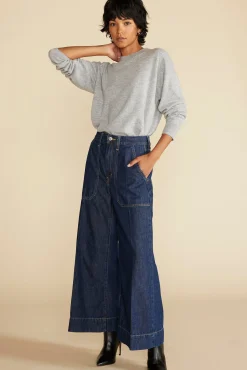 Pants|Denim^Amour Vert ETICA Matis Ultra Wide Leg Jean KaanDarkIndigo