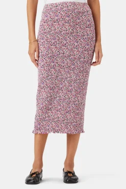 Skirts|Clearance^Amour Vert Eunice Smocked Skirt AlessiaMulberry