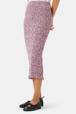 Skirts|Clearance^Amour Vert Eunice Smocked Skirt AlessiaMulberry