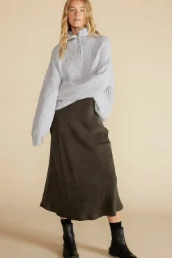 Skirts^Amour Vert Eve Cupro Slip Skirt OliveGreen