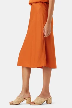 Skirts|Clearance^Amour Vert Eve Stretch Silk Skirt SunsetOrange