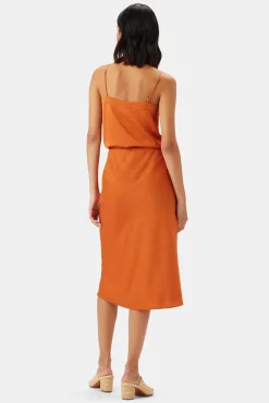 Skirts|Clearance^Amour Vert Eve Stretch Silk Skirt SunsetOrange