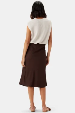 Skirts|Clearance^Amour Vert Eve Stretch Silk Skirt Espresso
