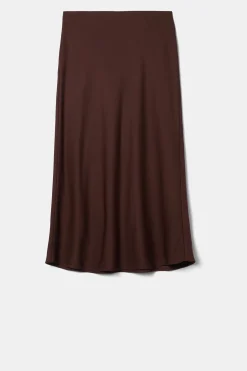 Skirts|Clearance^Amour Vert Eve Stretch Silk Skirt Espresso