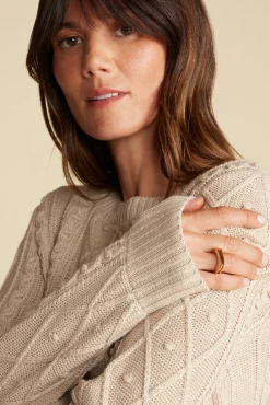 Sweaters & Cardigans^Amour Vert Faedra Organic Cotton Sweater OatBeige