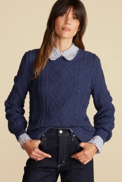 Sweaters & Cardigans^Amour Vert Faedra Organic Cotton Sweater NavyBlue