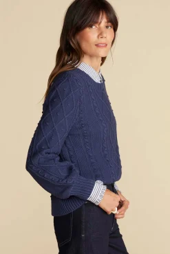 Sweaters & Cardigans^Amour Vert Faedra Organic Cotton Sweater NavyBlue