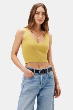 Tops|Clearance^Amour Vert Finn Crop Tank Gold
