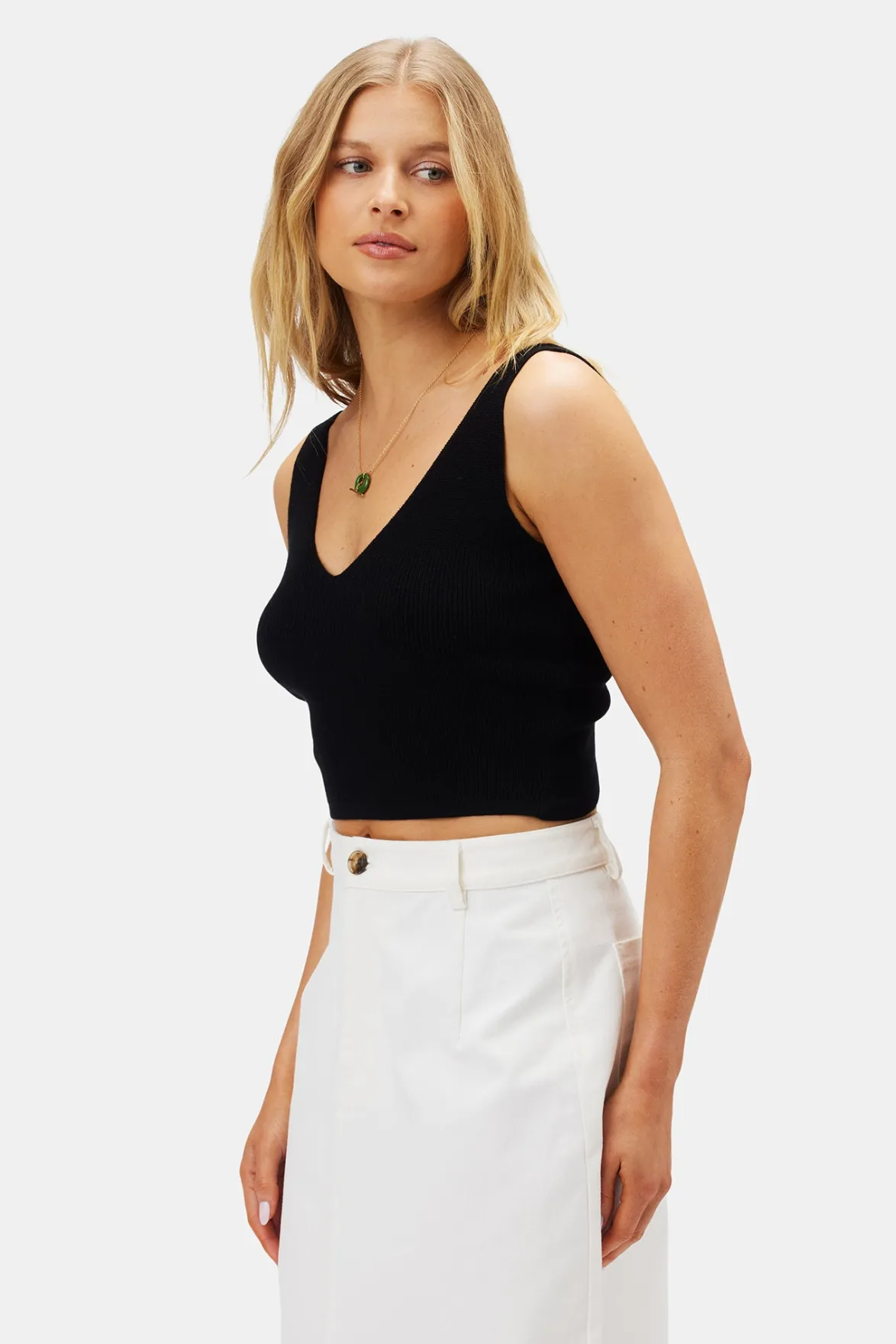 Tops|Clearance^Amour Vert Finn Crop Tank Black