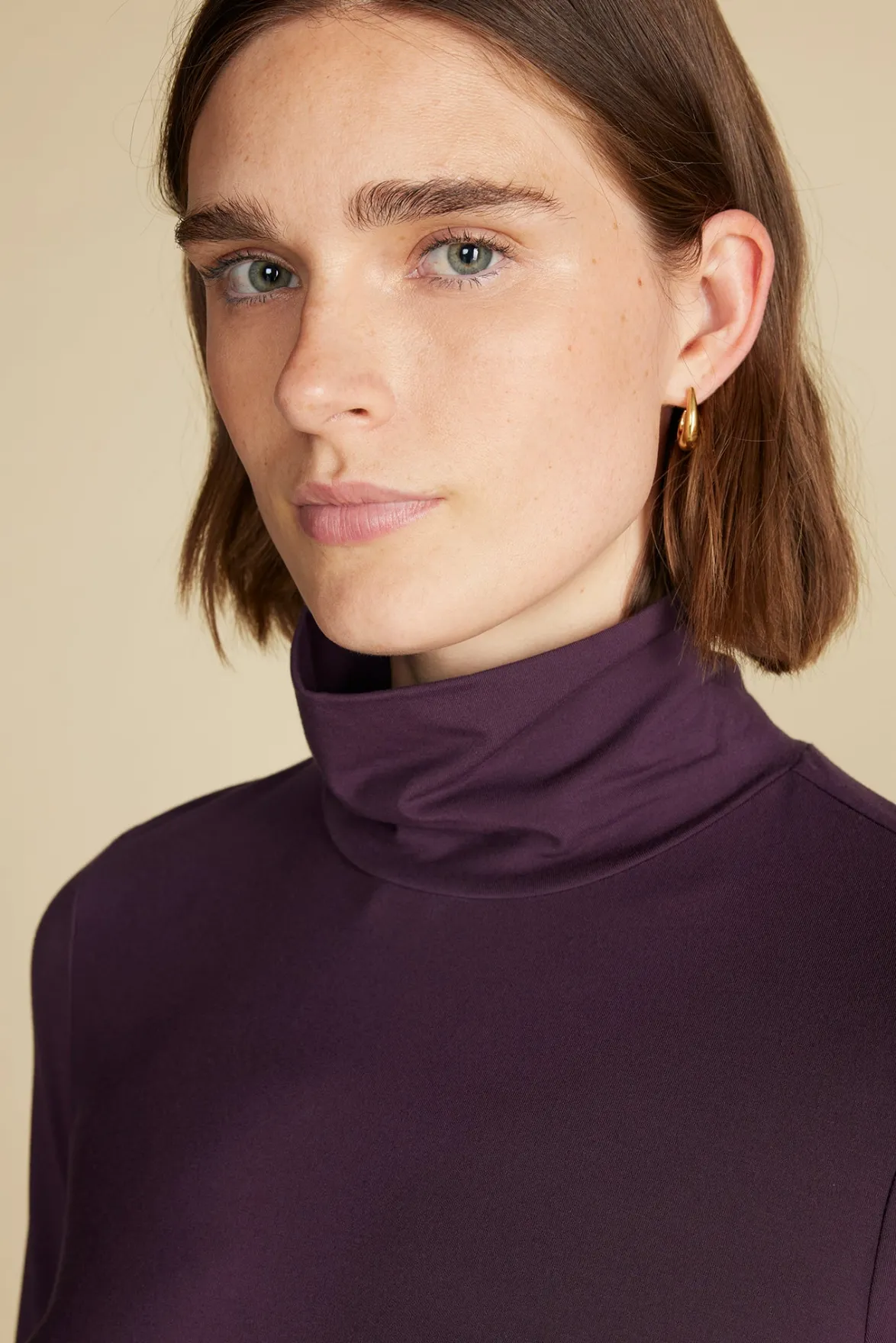 Tops|Clearance^Amour Vert Flannery Bamboo Knit Turtleneck PurpleFig