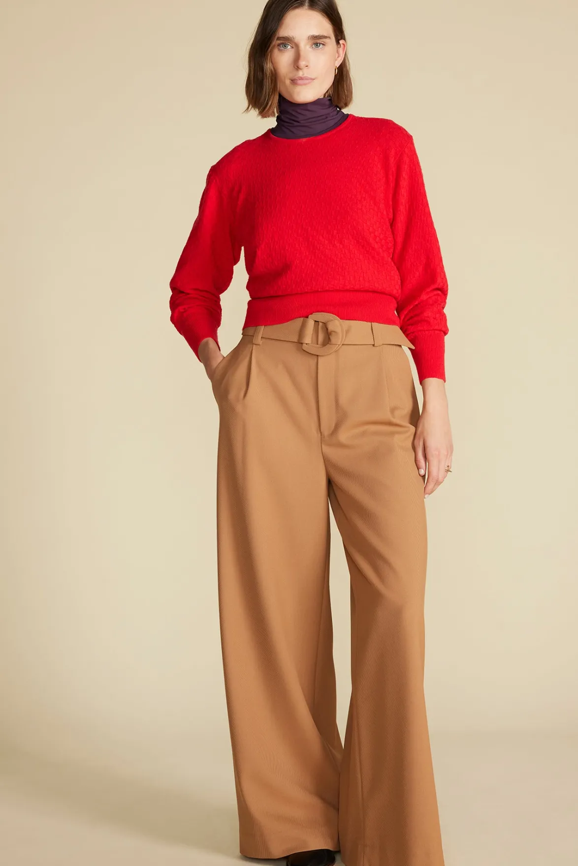 Tops|Clearance^Amour Vert Flannery Bamboo Knit Turtleneck PurpleFig