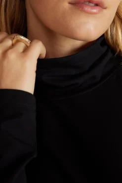 Tops|Clearance^Amour Vert Flannery Bamboo Knit Turtleneck Black