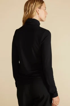 Tops|Clearance^Amour Vert Flannery Bamboo Knit Turtleneck Black
