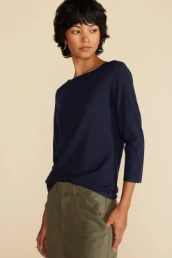 Sweaters & Cardigans^Amour Vert Fran Boatneck Cashmere Sweater NavyBlue