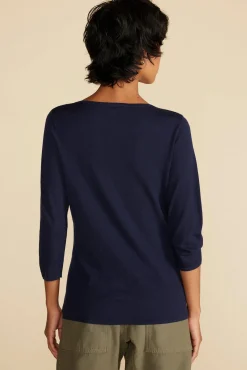 Sweaters & Cardigans^Amour Vert Fran Boatneck Cashmere Sweater NavyBlue