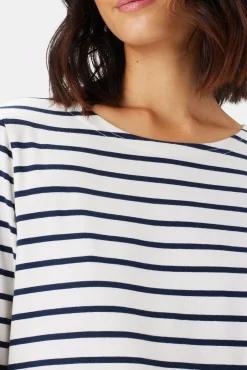 Tops|Tees^Amour Vert Francoise Organic Cotton Tee IvoryNavyBlueStripe